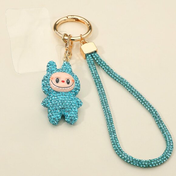 Little Labubu Glam Bling Sparkle Bag Charm Keychain Phone Strap Gift Idea NEW - Picture 7 of 12